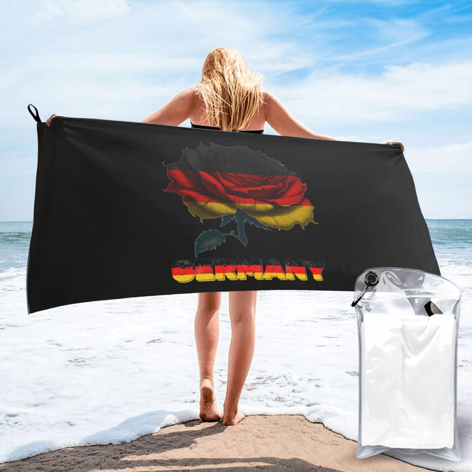 Amazon.com: Vintage Germany German Flag Rose Flower Beach Towel